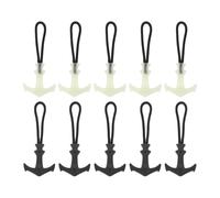 sourcing map 10pcs Luminous Zipper Pulls, Zipper Puller Head Glow in The Dark Anti-Lost Zipper Extenders for Outdoor Mountaineering Camping Jackets Luggage Backpacks Handbags, White/Black