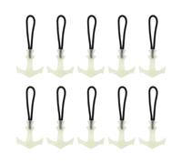 sourcing map 10pcs Luminous Zipper Pulls, Zipper Puller Head Glow in The Dark Anti-Lost Zipper Extenders for Outdoor Mountaineering Camping Jackets Luggage Backpacks Handbags, White