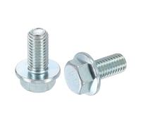 sourcing map 10pcs M10-1.5 x 20mm Metric Flange Hex Cap Bolt Fully Thread DIN 6921 Flanged Bolts Hexagon Screws Carbon Steel Zinc Plated Blue/White