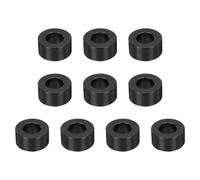 sourcing map 10pcs M10 Aluminium Spacers, 3/8" ID x 13/16" OD Round Standoff Spacer, Unthreaded Metal Spacers for 3/8" M10 Screws Bolts, Black 3/8" Length