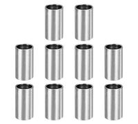 sourcing map 10pcs M10 Metal Spacers, 3/8" Stainless Steel Spacer 10mm IDx12mm ODx25mm Length Round Unthreaded Standoff Bushing Plain Finish for Screw Bolts, Silver