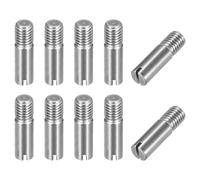 sourcing map 10Pcs M10 x 35mm Slotted Cylindrical Pin 304 Stainless Steel Dowel External Thread Locating Pin for Furniture Cabinets