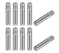 sourcing map 10Pcs M10 x 50mm Slotted Cylindrical Pin 304 Stainless Steel Dowel External Thread Locating Pin for Furniture Cabinets