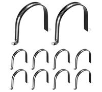 sourcing map 10Pcs M140 U-Tube Strap Clamp, 125mm 304 Stainless Steel Lined Clip Plastic Cushioned Insulated Clamp for Automotive Industrial Marine Household