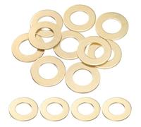 sourcing map 10Pcs M16 Brass Flat Washer, 30mm OD x 16mm ID x 2mm Thickness Metal Sealing Washers, Metric Sealing Ring Gasket for Screws Bolts Nuts