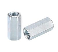 sourcing map 10pcs M16x22x50mm Coupling Nuts - Galvanized Carbon Steel Hex Threaded Rod Coupler for Furniture, Electronic, Industrial