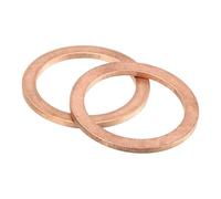 sourcing map 10Pcs M27 Flat Washer, Copper 27mm ID x 35mm OD x 2mm Thick for Bolt Screw, Factories Repair, Kitchens, Shops, and Outdoor Construction, Red