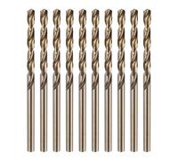 sourcing map 10pcs M35 Cobalt Twist Drill Bit 3.3mm(1/8") Dia High-Speed Steel Metric Drill Bit with Titanium Coating For Drilling Hard Metals, Stainless Steel, Alloy Steel, Cast Iron