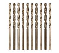 sourcing map 10pcs M35 Cobalt Twist Drill Bit 3mm(1/8") Dia High-Speed Steel Metric Drill Bit with Titanium Coating For Drilling Hard Metals, Stainless Steel, Alloy Steel, Cast Iron