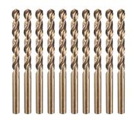 sourcing map 10pcs M35 Cobalt Twist Drill Bit 8.5mm(21/64") Dia High-Speed Steel Metric Drill Bit with Titanium Coating For Drilling Hard Metals, Stainless Steel, Alloy Steel, Cast Iron