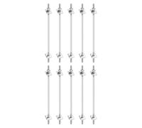 sourcing map 10Pcs M3x110mm 304 Stainless Steel Double End Threaded Stud Screw Bolt with Nuts, Square Flat Washers & Spring Washers for House Maintenance, Silver Tone