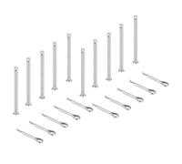 sourcing map 10Pcs M3x45mm Clevis Pins, 304 Stainless Steel Single Hole Flat Head Hitch Fastener Lock Systems with Cotter Pins for Furniture Installation Trailer Lawn Mower, Silver