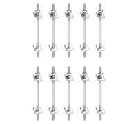 sourcing map 10Pcs M3x70mm 304 Stainless Steel Double End Threaded Stud Screw Bolt with Nuts, Square Flat Washers & Spring Washers for House Maintenance, Silver Tone