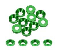 sourcing map 10pcs M4 Counterbore Washers, 10mm/0.39inch Anodized Aluminum Alloy, Head Gaskets for Screw RC/FPV/PC/Drone Accessories Parts, Green