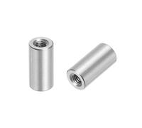 sourcing map 10Pcs M4 Round Connector Nuts, 304 Stainless Steel Coupling Nut 10mm/0.39" Length Sleeve Rod Bar Stud Nut for Bracket, M4x10x6mm