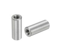 sourcing map 10Pcs M4 Round Connector Nuts, 304 Stainless Steel Coupling Nut 20mm/0.8" Length Sleeve Rod Bar Stud Nut for Bracket, M4x20x8mm