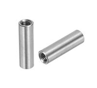 sourcing map 10Pcs M4 Round Connector Nuts, 304 Stainless Steel Coupling Nut 20mm/0.8" Length Sleeve Rod Bar Stud Nut for Bracket, M4x20x6mm