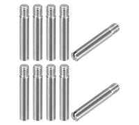 sourcing map 10Pcs M4 x 25mm Slotted Cylindrical Pin 304 Stainless Steel Dowel External Thread Locating Pin for Furniture Cabinets