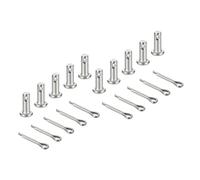 sourcing map 10Pcs M4x10mm Clevis Pins, 304 Stainless Steel Single Hole Flat Head Hitch Fastener Lock Systems with Cotter Pins for Furniture Installation Trailer Lawn Mower, Silver