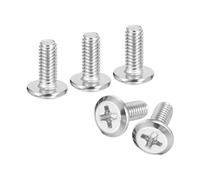 Sourcing Map 10Pcs M4x10mm Stainless Steel Phillips Drive Machine Screws, Flat Round Head, Fully Threaded, Silver
