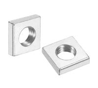 sourcing map 10Pcs M4x10mmx2mm Square Nuts, Carbon Steel Zinc Plated Coarse Thread Square Nuts Fasteners for Home Repairs and Professional Engineering, Silver
