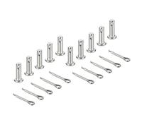 sourcing map 10Pcs M4x12mm Clevis Pins, 304 Stainless Steel Single Hole Flat Head Hitch Fastener Lock Systems with Cotter Pins for Furniture Installation Trailer Lawn Mower, Silver