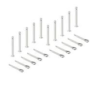 sourcing map 10Pcs M4x40mm Clevis Pins, 304 Stainless Steel Single Hole Flat Head Hitch Fastener Lock Systems with Cotter Pins for Furniture Installation Trailer Lawn Mower, Silver