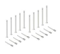 sourcing map 10Pcs M4x70mm Clevis Pins, 304 Stainless Steel Single Hole Flat Head Hitch Fastener Lock Systems with Cotter Pins for Furniture Installation Trailer Lawn Mower, Silver