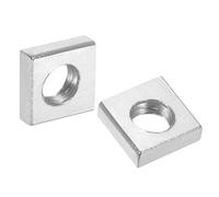 sourcing map 10Pcs M4x7mmx2mm Square Nuts, Carbon Steel Zinc Plated Coarse Thread Square Nuts Fasteners for Home Repairs and Professional Engineering, Silver