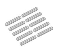 sourcing map 10Pcs M5-0.8x25mm Fully Threaded Rods, Threaded Rods Bar Studs, 304 Stainless Steel Long Thread Screws Hardware for U-Bolts, Anchors, Clamps, Hangers, Silver