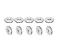 sourcing map 10Pcs M5 Knurled Thumb Nuts, 304 Stainless Steel Round Knurled Flat Head Through Hole Handle Nut, Lock Adjusting Nuts, Thin Type, Silver