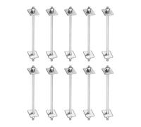 sourcing map 10Pcs M5x110mm 304 Stainless Steel Double End Threaded Stud Screw Bolt with Nuts, Square Flat Washers & Spring Washers for House Maintenance, Silver Tone