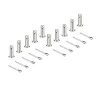 sourcing map 10Pcs M5x16mm Clevis Pins, 304 Stainless Steel Single Hole Flat Head Hitch Fastener Lock Systems with Cotter Pins for Furniture Installation Trailer Lawn Mower, Silver