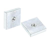 sourcing map 10Pcs M5x18mmx4mm Square Nuts, Carbon Steel Zinc Plated Coarse Thread Square Nuts Fasteners for Home Repairs and Professional Engineering, Silver