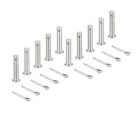 sourcing map 10Pcs M5x25mm Clevis Pins, 304 Stainless Steel Single Hole Flat Head Hitch Fastener Lock Systems with Cotter Pins for Furniture Installation Trailer Lawn Mower, Silver