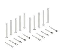 sourcing map 10Pcs M5x70mm Clevis Pins, 304 Stainless Steel Single Hole Flat Head Hitch Fastener Lock Systems with Cotter Pins for Furniture Installation Trailer Lawn Mower, Silver
