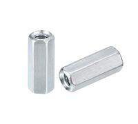 sourcing map 10pcs M5x8x20mm Coupling Nuts - Galvanized Carbon Steel Hex Threaded Rod Coupler for Furniture, Electronic, Industrial