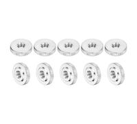 sourcing map 10Pcs M6 Knurled Thumb Nuts, Carbon Steel Round Knurled Flat Head Through Hole Handle Nut, Lock Adjusting Nuts, Thin Type, Nickel Plated, Silver