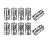 sourcing map 10Pcs M6 x 12mm Slotted Cylindrical Pin 304 Stainless Steel Dowel External Thread Locating Pin for Furniture Cabinets