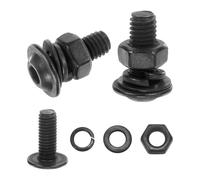 sourcing map 10Pcs M6 x 16mm Flanged Button Head Socket Cap Screws, 304 Stainless Steel Socket Drive Fasteners Bolts with Nuts Flat & Lock Washer, Black