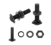sourcing map 10Pcs M6 x 25mm Flanged Button Head Socket Cap Screws, 304 Stainless Steel Socket Drive Fasteners Bolts with Nuts Flat & Lock Washer, Black