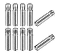 sourcing map 10Pcs M6 x 25mm Slotted Cylindrical Pin 304 Stainless Steel Dowel External Thread Locating Pin for Furniture Cabinets