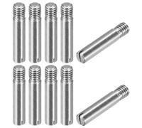 sourcing map 10Pcs M6 x 30mm Slotted Cylindrical Pin 304 Stainless Steel Dowel External Thread Locating Pin for Furniture Cabinets