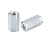 sourcing map 10pcs M6x10x18mm Coupling Nuts - Galvanized Carbon Steel Hex Threaded Rod Coupler for Furniture, Electronic, Industrial