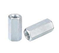 sourcing map 10pcs M6x10x20mm Coupling Nuts - Galvanized Carbon Steel Hex Threaded Rod Coupler for Furniture, Electronic, Industrial