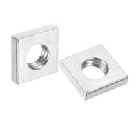 sourcing map 10Pcs M6x11mmx3mm Square Nuts, Carbon Steel Zinc Plated Coarse Thread Square Nuts Fasteners for Home Repairs and Professional Engineering, Silver
