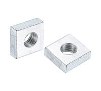sourcing map 10Pcs M6x12mmx4mm Square Nuts, Carbon Steel Zinc Plated Coarse Thread Square Nuts Fasteners for Home Repairs and Professional Engineering, Silver
