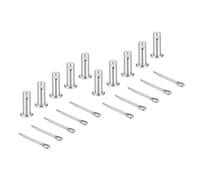 sourcing map 10Pcs M6x16mm Clevis Pins, 304 Stainless Steel Single Hole Flat Head Hitch Fastener Lock Systems with Cotter Pins for Furniture Installation Trailer Lawn Mower, Silver