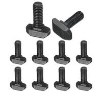 sourcing map 10pcs M6x16mm t Slot Drop-in Bolt, Carbon Steel Hammer Head Bolts t Shape Stud Sliding Screw with for European Standard 30 Series Aluminum Profile