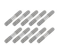 sourcing map 10Pcs M6x30mm 304 Stainless Steel Double End Threaded Stud Screw Bolt for House Maintenance